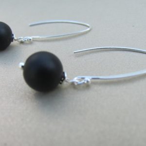 Shop Shungite Earrings! Sterling silver earrings, Simple Shungite earrings, Shungite earrings, 925 Silver earrings, Shungite bead 10mm | Natural genuine Shungite earrings. Buy crystal jewelry, handmade handcrafted artisan jewelry for women.  Unique handmade gift ideas. #jewelry #beadedearrings #beadedjewelry #gift #shopping #handmadejewelry #fashion #style #product #earrings #affiliate #ad
