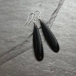 Shop Obsidian Earrings! Sterling Silver Obsidian Earrings, Black Obsidian Teardrop Earrings, Natural Obsidian Protection Gemstone | Natural genuine Obsidian earrings. Buy crystal jewelry, handmade handcrafted artisan jewelry for women.  Unique handmade gift ideas. #jewelry #beadedearrings #beadedjewelry #gift #shopping #handmadejewelry #fashion #style #product #earrings #affiliate #ad