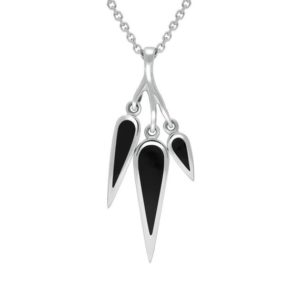 Shop Jet Necklaces! Sterling Silver Whitby Jet Toscana Three Drop Graduated Necklace | Natural genuine Jet necklaces. Buy crystal jewelry, handmade handcrafted artisan jewelry for women.  Unique handmade gift ideas. #jewelry #beadednecklaces #beadedjewelry #gift #shopping #handmadejewelry #fashion #style #product #necklaces #affiliate #ad