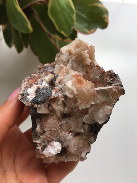 Rare Red Apophyllite With Stilbite Crystal Cluster