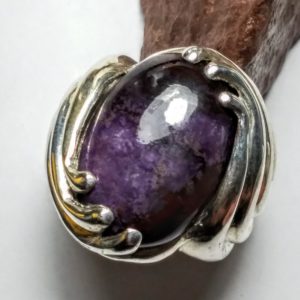 Shop Sugilite Jewelry! SUGILITE, Ring, 1 of a kind Natural, Box #4 Stone, Hand Carved Ring, Sterling Silver, model #ZL117,Rcmitz.size 8 1/2, can be sized. | Natural genuine Sugilite jewelry. Buy crystal jewelry, handmade handcrafted artisan jewelry for women.  Unique handmade gift ideas. #jewelry #beadedjewelry #beadedjewelry #gift #shopping #handmadejewelry #fashion #style #product #jewelry #affiliate #ad