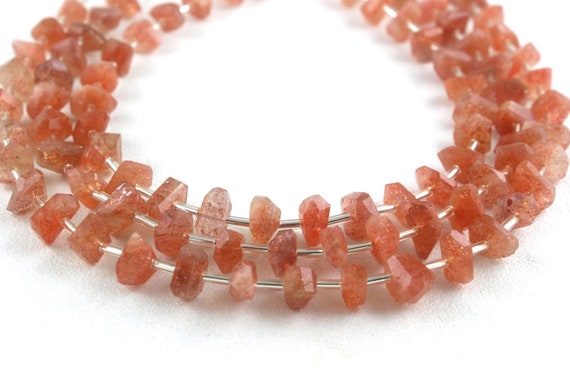 Aaa Quality 1 Strand Natural Sunstone Nuggets,28 Pieces,faceted Nuggets,sunstone Gemstone,making Jewelry, 8-10 Mm, Sunstone Stone,wholesale