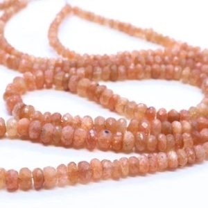 Shop Sunstone Rondelle Beads! Sunstone faceted rondelle beads, 5-7mm Sunstone beads, 17inch Sunstone rondelle beads, Sunstone faceted beads, Natural Sunstone beads strand | Natural genuine rondelle Sunstone beads for beading and jewelry making.  #jewelry #beads #beadedjewelry #diyjewelry #jewelrymaking #beadstore #beading #affiliate #ad