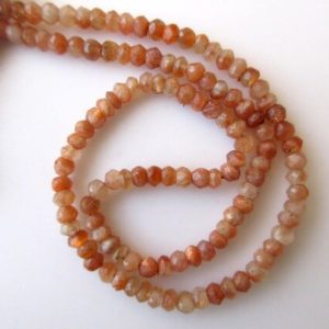 Shop Sunstone Rondelle Beads! Sunstone Rondelle Beads, Faceted Rondelle Beads, 4mm Gemstone Beads, 13 Inch Strand, GDS648 | Natural genuine rondelle Sunstone beads for beading and jewelry making.  #jewelry #beads #beadedjewelry #diyjewelry #jewelrymaking #beadstore #beading #affiliate #ad