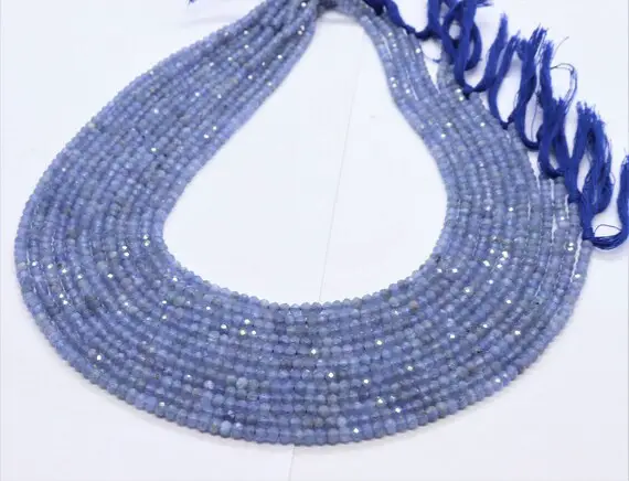 Super Quality Tanzanite Faceted Round Balls, 3-3.5 Mm Tanzanite Bead, Faceted Tanzanite Beads, 13 Inch Faceted Beads, Tanzanite Round Beads