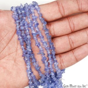 Tanzanite Chip Beads, 34 Inch, Natural Chip Strands, Drilled Strung Nugget Beads, 3-7mm, Polished, GemMartUSA (CHTZ-70001) | Natural genuine chip Tanzanite beads for beading and jewelry making.  #jewelry #beads #beadedjewelry #diyjewelry #jewelrymaking #beadstore #beading #affiliate #ad