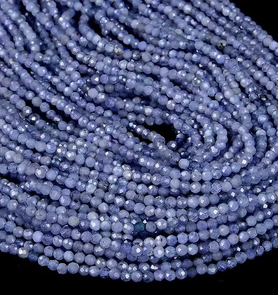 Natural Tanzanite Gemstone Grade Aaa Micro Faceted 2mm 3mm 4mm Round Loose Beads (p11)