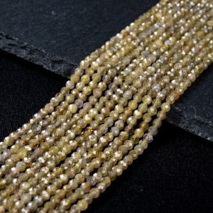 Shop Tanzanite Faceted Beads! 3MM Natural Tanzanite Gemstone Golden Yellow Grade AAA Micro Faceted Round Beads 15.5 inch Full Strand (80009407-P30) | Natural genuine faceted Tanzanite beads for beading and jewelry making.  #jewelry #beads #beadedjewelry #diyjewelry #jewelrymaking #beadstore #beading #affiliate #ad