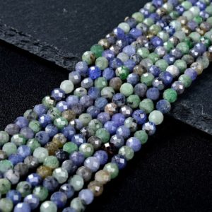 Shop Tanzanite Faceted Beads! 5MM Natural Tsavorite Tanzanite Gemstone Grade AA Micro Faceted Round Loose Beads (P45) | Natural genuine faceted Tanzanite beads for beading and jewelry making.  #jewelry #beads #beadedjewelry #diyjewelry #jewelrymaking #beadstore #beading #affiliate #ad