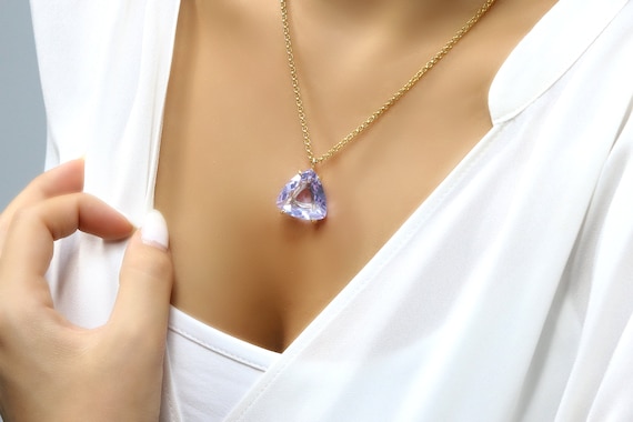 Gold Gemstone Necklace · Tanzanite Necklace · December Birthstone Necklace · Tanzanite Crystal Pendant For Women