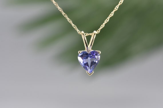 Natural Tanzanite Necklace, Tanzanite Pendant  In 14k Solid Gold, Heart Necklace, December Birthstone, Heart Shape Pendant, Gift For Her
