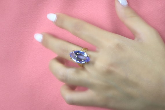 18k Marquise Tanzanite Ring · Statement Gemstone Ring · December Birthstone Ring · Handmade Solitaire Ring