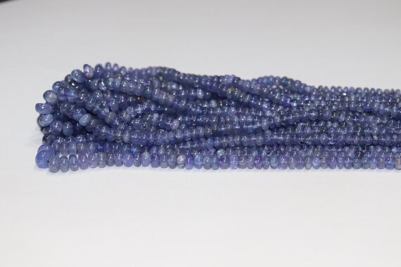 Excellent Tanzanite Smooth Rondelle Beads    3-5mm Tanzanite Beads    Genuine Tanzanite   Rondelle Tanzanite Beads   Smooth Tanzanite Strand
