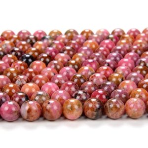 Natural Thulite Pink Zoisite Gemstone Grade A Round 5MM 6MM Loose Beads (D201)