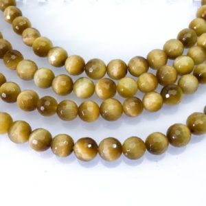 Shop Tiger Eye Faceted Beads! faceted golden tiger eye beads – tigers eye smooth round gemstones – eye beads for jewelry making – 8-10mm tigers eye round beads – 15 inch | Natural genuine faceted Tiger Eye beads for beading and jewelry making.  #jewelry #beads #beadedjewelry #diyjewelry #jewelrymaking #beadstore #beading #affiliate #ad