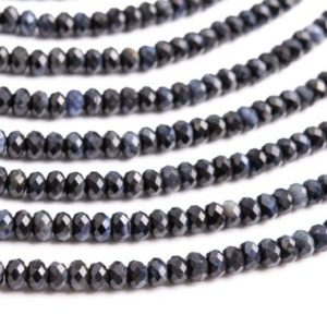 Shop Tiger Eye Faceted Beads! Natural Tiger Eye Gemstone Beads 5-6×3-4MM Black Blue Faceted Rondelle AA Quality Loose Beads (118456) | Natural genuine faceted Tiger Eye beads for beading and jewelry making.  #jewelry #beads #beadedjewelry #diyjewelry #jewelrymaking #beadstore #beading #affiliate #ad
