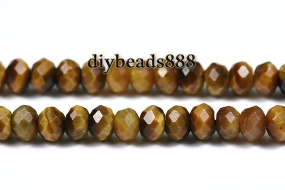 Yellow Tiger Eye,15 Inch Full Strand Yellow Tiger Eye Faceted Rondelle Beads,abacus Beads,space Beads 4x6mm