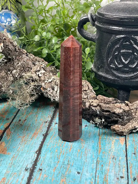 Red Tiger's Eye Point - Red Tiger Eye Tower - Passionate Energy - Reiki Charged - Protective & Grounding Tigers Eye Obelisk #6