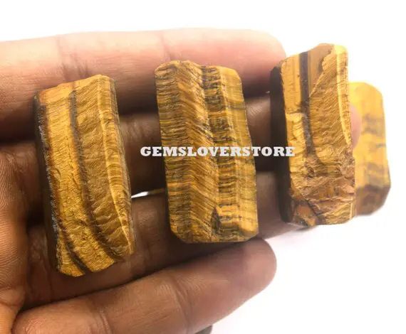 2 Piece Successes Rough Size 35-40 Mm Loose Nice Looking Gemstone Jewelry Creativity Raw Natural Tiger Eye Gemstone Rough Healing Crystal