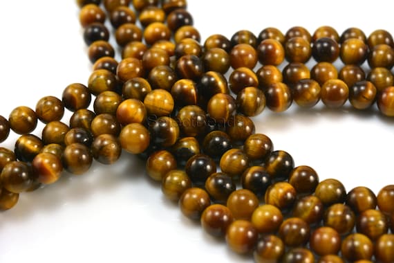 Brown Tiger Eye Beads - Tiger Eye Gemstone Beads - Tiger Eye Jewelry Beads - Protection Gemstone Beads - Round Beads 4-12mm- 15inch