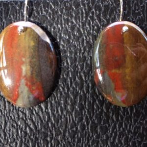 Shop Tiger Iron Jewelry! Tiger Iron and Sterling Silver Earrings Handmade by Chris Hay | Natural genuine Tiger Iron jewelry. Buy crystal jewelry, handmade handcrafted artisan jewelry for women.  Unique handmade gift ideas. #jewelry #beadedjewelry #beadedjewelry #gift #shopping #handmadejewelry #fashion #style #product #jewelry #affiliate #ad