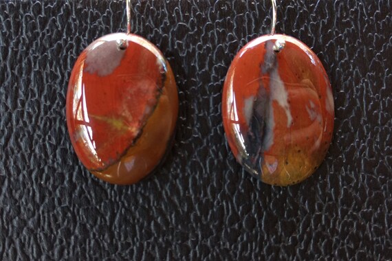 Tiger Iron And Sterling Silver Earrings Handmade By Chris Hay