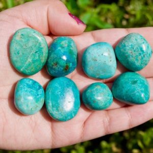 Shop Tumbled Chrysocolla Crystals & Pocket Stones! Tiny Chrysocolla Tumbled Stones | Natural genuine stones & crystals in various shapes & sizes. Buy raw cut, tumbled, or polished gemstones for making jewelry or crystal healing energy vibration raising reiki stones. #crystals #gemstones #crystalhealing #crystalsandgemstones #energyhealing #affiliate #ad
