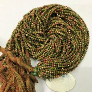 Shop Unakite Rondelle Beads! Top Quality Of 5 Strand Natural Unakite Beads, Rondelle Shape 2mm Micro Cut Faceted Beads .Beautiful Unakite Micro Beads. | Natural genuine rondelle Unakite beads for beading and jewelry making.  #jewelry #beads #beadedjewelry #diyjewelry #jewelrymaking #beadstore #beading #affiliate #ad