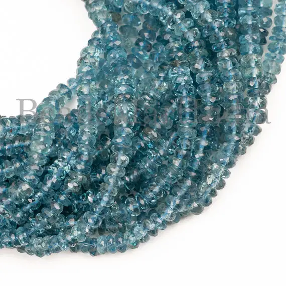 Top Quality Santa Maria Aquamarine 3-5 Mm Rondelle Beads,  Aquamarine Faceted Beads, Aquamarine Rondelle Beads, Aquamarine Faceted  Beads