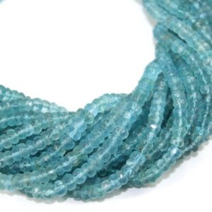 Shop Apatite Rondelle Beads! Top Quality Sky Apatite Faceted Rondelle Beads Faceted Sky Apatite Rondelle Beads Natural Sky Apatite Beads 4-5mm Sky Blue Apatite Beads | Natural genuine rondelle Apatite beads for beading and jewelry making.  #jewelry #beads #beadedjewelry #diyjewelry #jewelrymaking #beadstore #beading #affiliate #ad