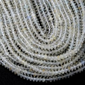 Shop Topaz Faceted Beads! 4X2MM Natural White Topaz Gemstone Grade AAA Bicone Faceted Rondelle Saucer Beads 15.5 inch Full Strand BULK LOT (80009455-P34) | Natural genuine faceted Topaz beads for beading and jewelry making.  #jewelry #beads #beadedjewelry #diyjewelry #jewelrymaking #beadstore #beading #affiliate #ad
