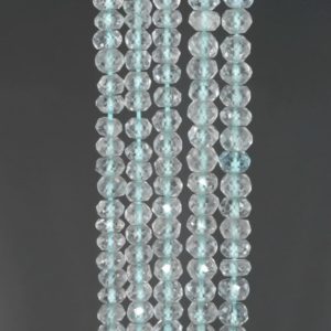 Shop Topaz Beads! 4x2mm Sky Blue Topaz Gemstone Grade AA Faceted Rondelle Loose Beads 13.5 inch Full Strand (90184360-852) | Natural genuine beads Topaz beads for beading and jewelry making.  #jewelry #beads #beadedjewelry #diyjewelry #jewelrymaking #beadstore #beading #affiliate #ad