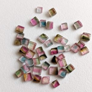 Shop Gemstone Cabochons! 3-4.5mm Multi Tourmaline Plain Square, 5 Pcs Natural Bio Tourmaline Plain Square Flat Back Cabochons, Loose Tourmaline for Jewelry – PKSG132 | Natural genuine stones & crystals in various shapes & sizes. Buy raw cut, tumbled, or polished gemstones for making jewelry or crystal healing energy vibration raising reiki stones. #crystals #gemstones #crystalhealing #crystalsandgemstones #energyhealing #affiliate #ad