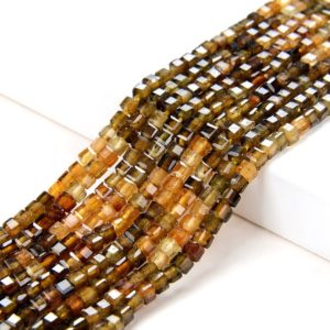 Shop Tourmaline Faceted Beads! 2MM Natural Yellow Tourmaline Gemstone Grade AAA Micro Faceted Diamond Cut Cube Loose Beads (P43) | Natural genuine faceted Tourmaline beads for beading and jewelry making.  #jewelry #beads #beadedjewelry #diyjewelry #jewelrymaking #beadstore #beading #affiliate #ad