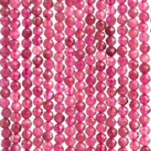 Shop Tourmaline Faceted Beads! Genuine Natural Tourmaline Gemstone Beads 3MM Pink Faceted Round AAA Quality Loose Beads (107630) | Natural genuine faceted Tourmaline beads for beading and jewelry making.  #jewelry #beads #beadedjewelry #diyjewelry #jewelrymaking #beadstore #beading #affiliate #ad