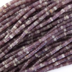 4mm natural plum blossom tourmaline heishi disc beads 15.5" strand 2x4mm | Natural genuine other-shape Tourmaline beads for beading and jewelry making.  #jewelry #beads #beadedjewelry #diyjewelry #jewelrymaking #beadstore #beading #affiliate #ad