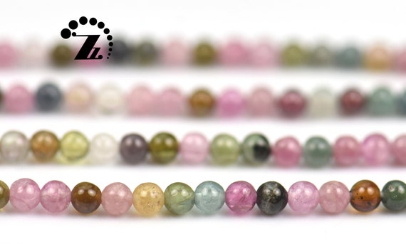 Multicolor Tourmaline Smooth Round Bead,genuine Tourmaline,rainbow Tourmaline,natural,gemstone,diy,2mm,15" Full Strand