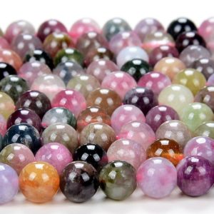 Shop Tourmaline Beads! Natural Tourmaline Multi Color Gemstone Grade AA Round 4MM 5MM 6MM Loose Beads (D129) | Natural genuine beads Tourmaline beads for beading and jewelry making.  #jewelry #beads #beadedjewelry #diyjewelry #jewelrymaking #beadstore #beading #affiliate #ad