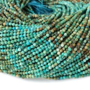 Shop Turquoise Faceted Beads! 15.5" 2mm Natural HuBei turquoise round micro faceted beads, green blue multi color gemstone jewelry beads, Gradient color YGLO | Natural genuine faceted Turquoise beads for beading and jewelry making.  #jewelry #beads #beadedjewelry #diyjewelry #jewelrymaking #beadstore #beading #affiliate #ad