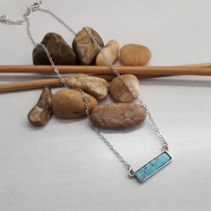Shop Turquoise Necklaces! Turquoise Bar Necklace – Horizontal Bar Necklace – Turquoise bar silver necklace – Layering Turquoise Necklace – Bar Necklace for Women | Natural genuine Turquoise necklaces. Buy crystal jewelry, handmade handcrafted artisan jewelry for women.  Unique handmade gift ideas. #jewelry #beadednecklaces #beadedjewelry #gift #shopping #handmadejewelry #fashion #style #product #necklaces #affiliate #ad