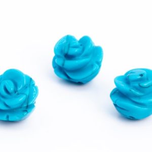 Shop Turquoise Bead Shapes! 5 Pcs – 8MM Queen Blue Turquoise Beads Grade AAA Rose Carved Stone Flower Beads (112572) | Natural genuine other-shape Turquoise beads for beading and jewelry making.  #jewelry #beads #beadedjewelry #diyjewelry #jewelrymaking #beadstore #beading #affiliate #ad