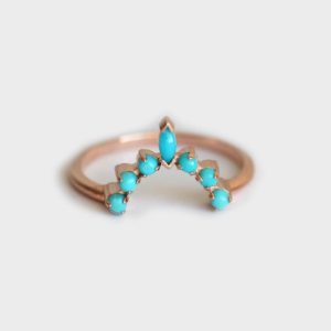 Shop Turquoise Jewelry! Arizona Turquoise Ring, Curved Turquoise Wedding Band Perfect Matching Ring Womens Bohemian Ring | Natural genuine Turquoise jewelry. Buy handcrafted artisan wedding jewelry.  Unique handmade bridal jewelry gift ideas. #jewelry #beadedjewelry #gift #crystaljewelry #shopping #handmadejewelry #wedding #bridal #jewelry #affiliate #ad