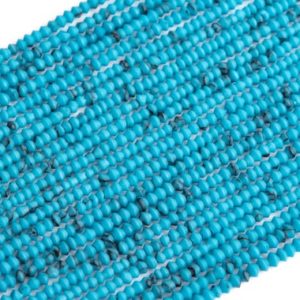 Shop Turquoise Rondelle Beads! 1x1MM Blue Turquoise Beads Full Strand Rondelle Loose Beads 14.5 Bulk Lot Options (109908-3103) | Natural genuine rondelle Turquoise beads for beading and jewelry making.  #jewelry #beads #beadedjewelry #diyjewelry #jewelrymaking #beadstore #beading #affiliate #ad