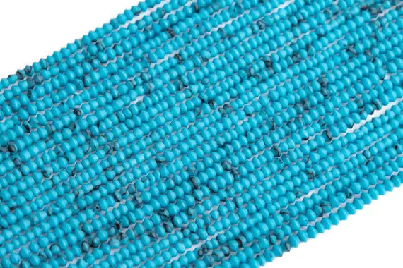 1x1mm Blue Turquoise Beads Full Strand Rondelle Loose Beads 14.5 Bulk Lot Options (109908-3103)