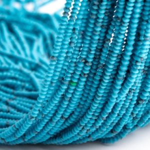 Shop Turquoise Rondelle Beads! Turquoise Beads 1x1MM Blue Rondelle Loose Beads (109908) | Natural genuine rondelle Turquoise beads for beading and jewelry making.  #jewelry #beads #beadedjewelry #diyjewelry #jewelrymaking #beadstore #beading #affiliate #ad