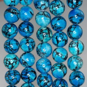 Shop Turquoise Round Beads! 10mm Blue Turquoise Gemstone Swirls Round 10mm Loose Beads 16 inch Full Strand (90186738-774) | Natural genuine round Turquoise beads for beading and jewelry making.  #jewelry #beads #beadedjewelry #diyjewelry #jewelrymaking #beadstore #beading #affiliate #ad