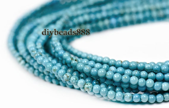 Blue Magnesite  Smooth Round Beads,natural,gemstone,diy Beads,3mm 4mm For Choice,15" Full Strand