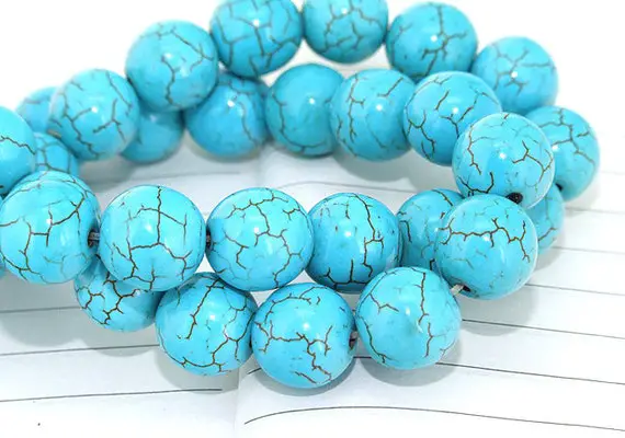 On Sale Full Strand--- Round Howlite Turquoise Round Gemstone Beads 6mm 8mm 10mm 12mm 14mm 16mm 18mm 20mm 16 Inch