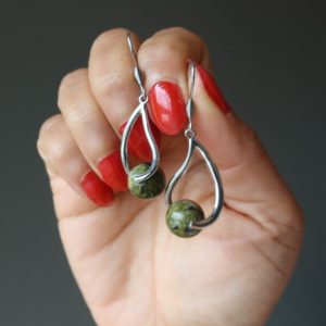 Shop Unakite Earrings! Unakite Earrings Spring to Life Gems on Silver Twist | Natural genuine Unakite earrings. Buy crystal jewelry, handmade handcrafted artisan jewelry for women.  Unique handmade gift ideas. #jewelry #beadedearrings #beadedjewelry #gift #shopping #handmadejewelry #fashion #style #product #earrings #affiliate #ad