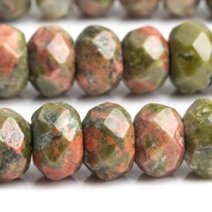 Shop Unakite Faceted Beads! Genuine Natural Unakite Gemstone Beads 8x5MM Green & Pink Faceted Rondelle AAA Quality Loose Beads (102994) | Natural genuine faceted Unakite beads for beading and jewelry making.  #jewelry #beads #beadedjewelry #diyjewelry #jewelrymaking #beadstore #beading #affiliate #ad